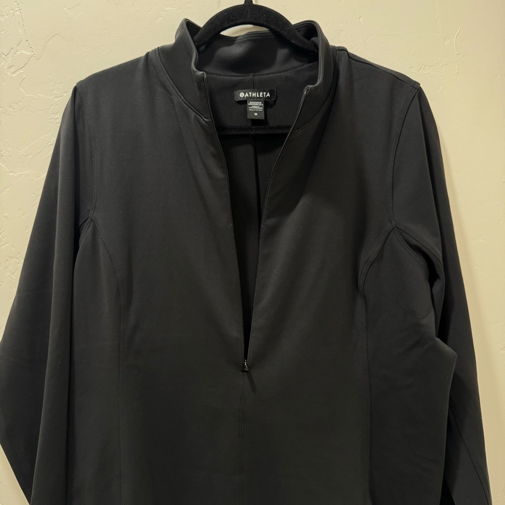 Athleta Delancey Dress Black Long Sleeve Fitted Women's 1X Athleisure Travel - Picture 9 of 16
